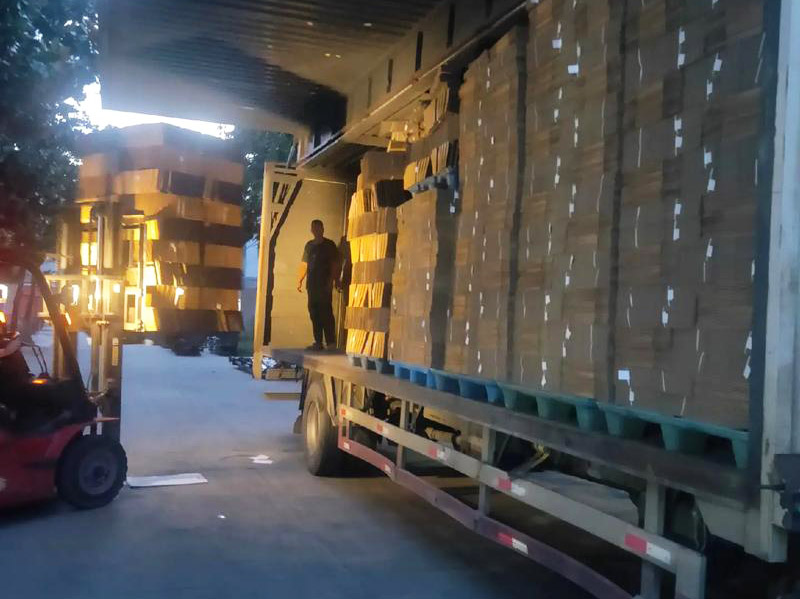 Automotive filters Automotive filters are being loaded onto the truck in the early morning.